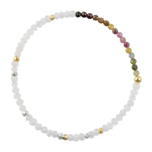 Pyrite's Booty Bracelet in Moonstone and Multicolor Tourmaline