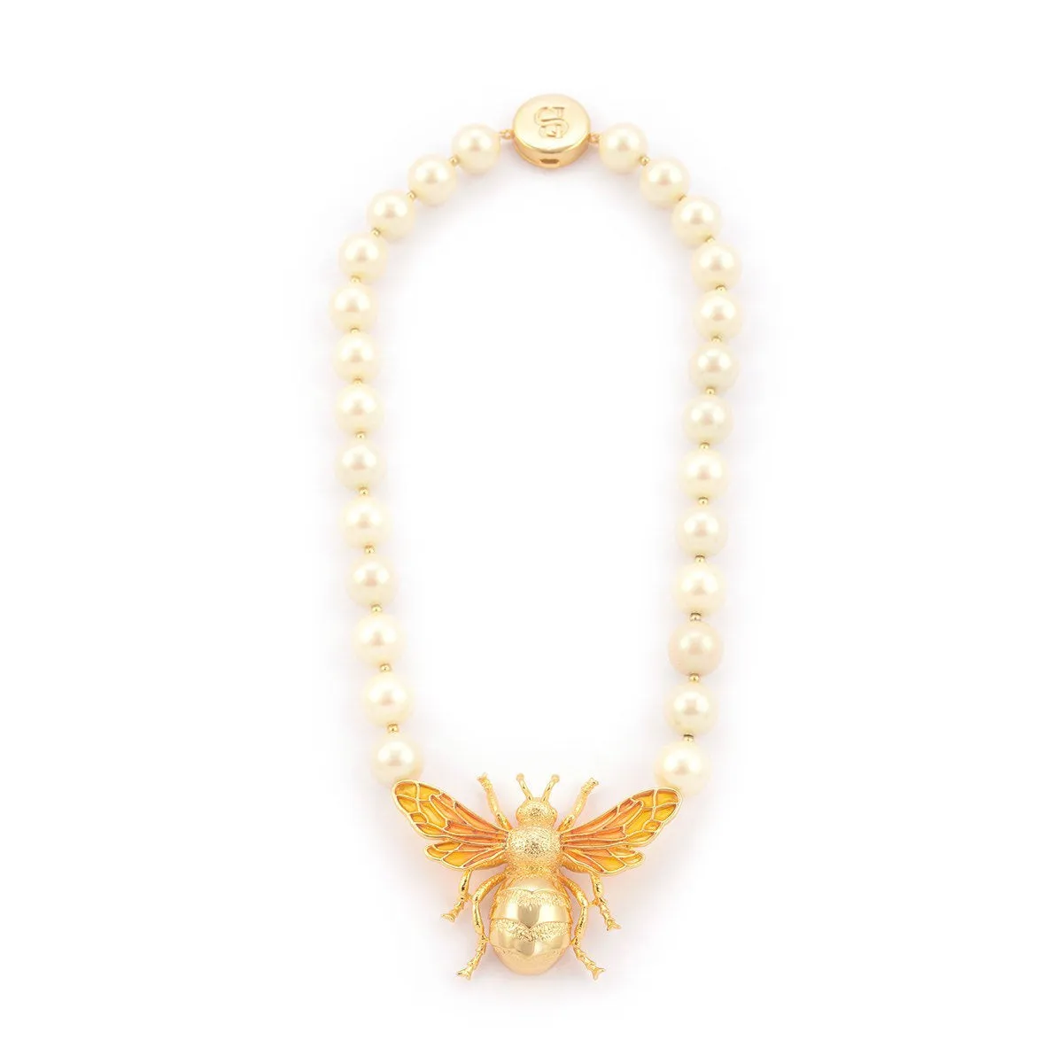 Queen Bee Statement Pearl Necklace by Bill Skinner