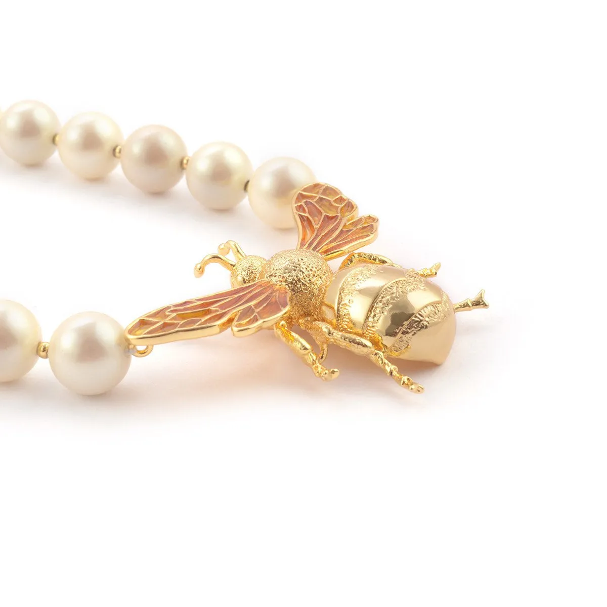 Queen Bee Statement Pearl Necklace by Bill Skinner