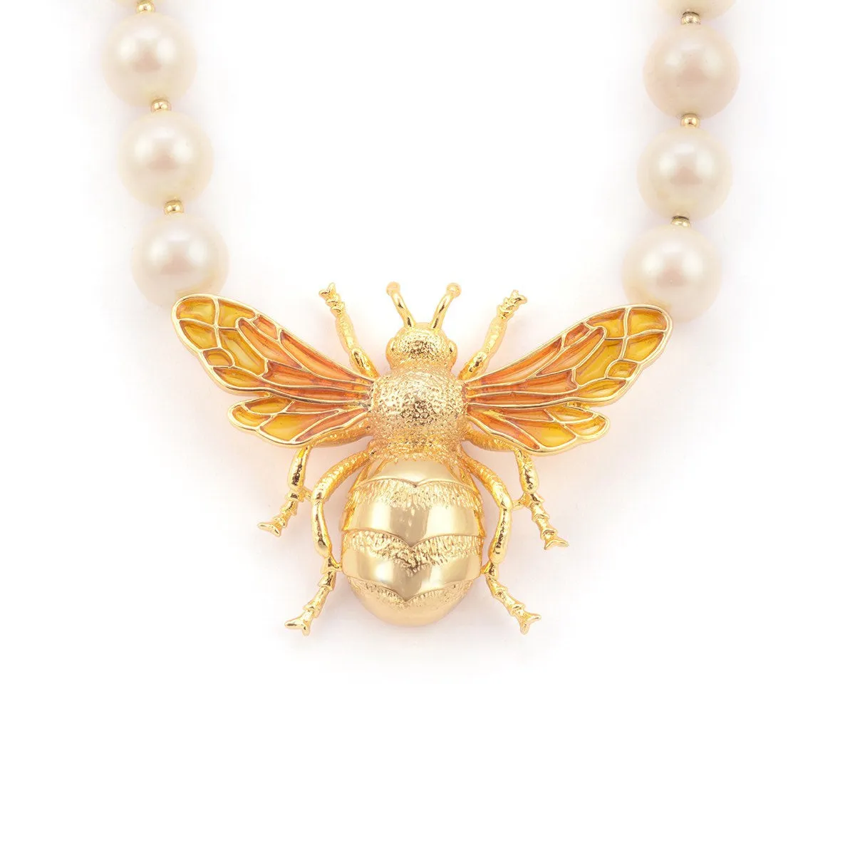 Queen Bee Statement Pearl Necklace by Bill Skinner