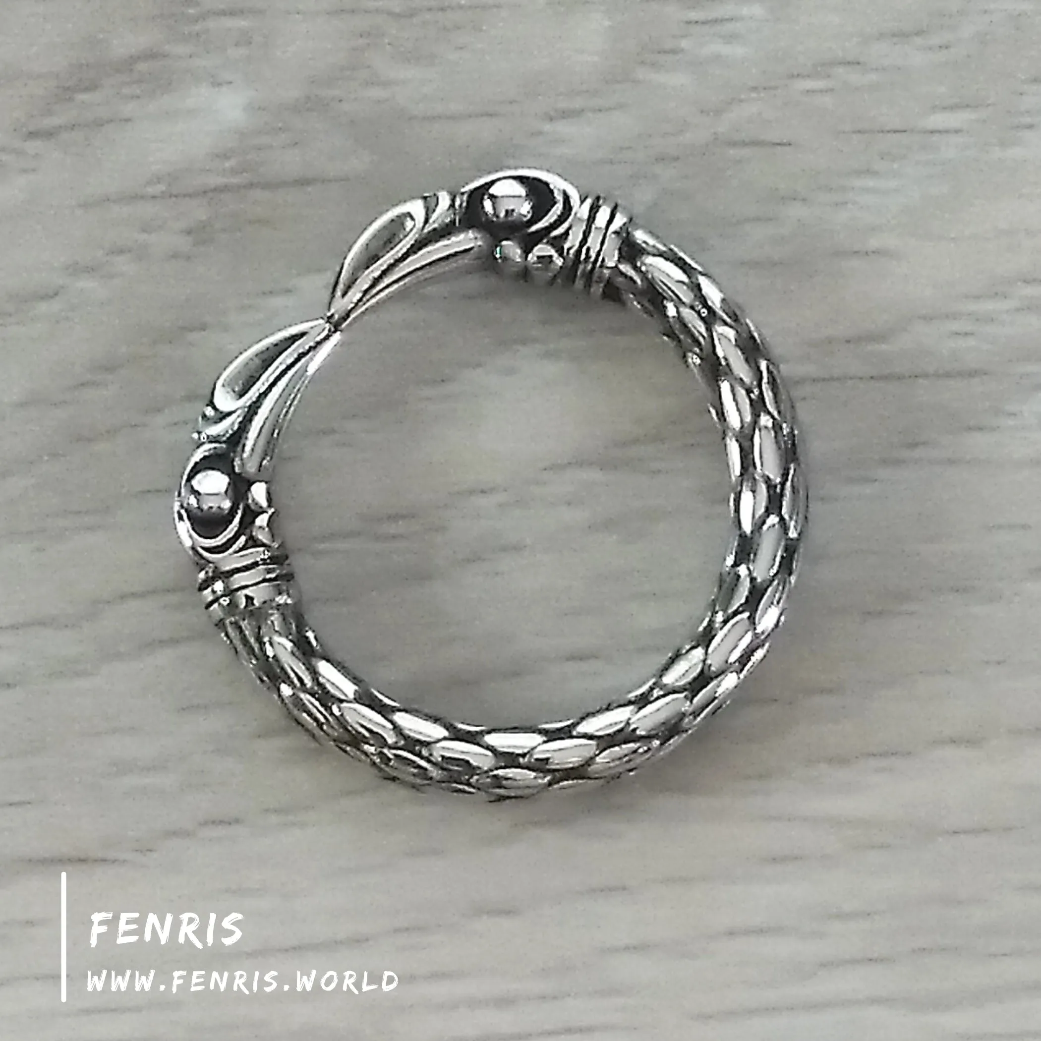 Raven Torc Ring Silver Nordic Viking Style | Fenris