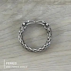 Raven Torc Ring Silver Nordic Viking Style | Fenris