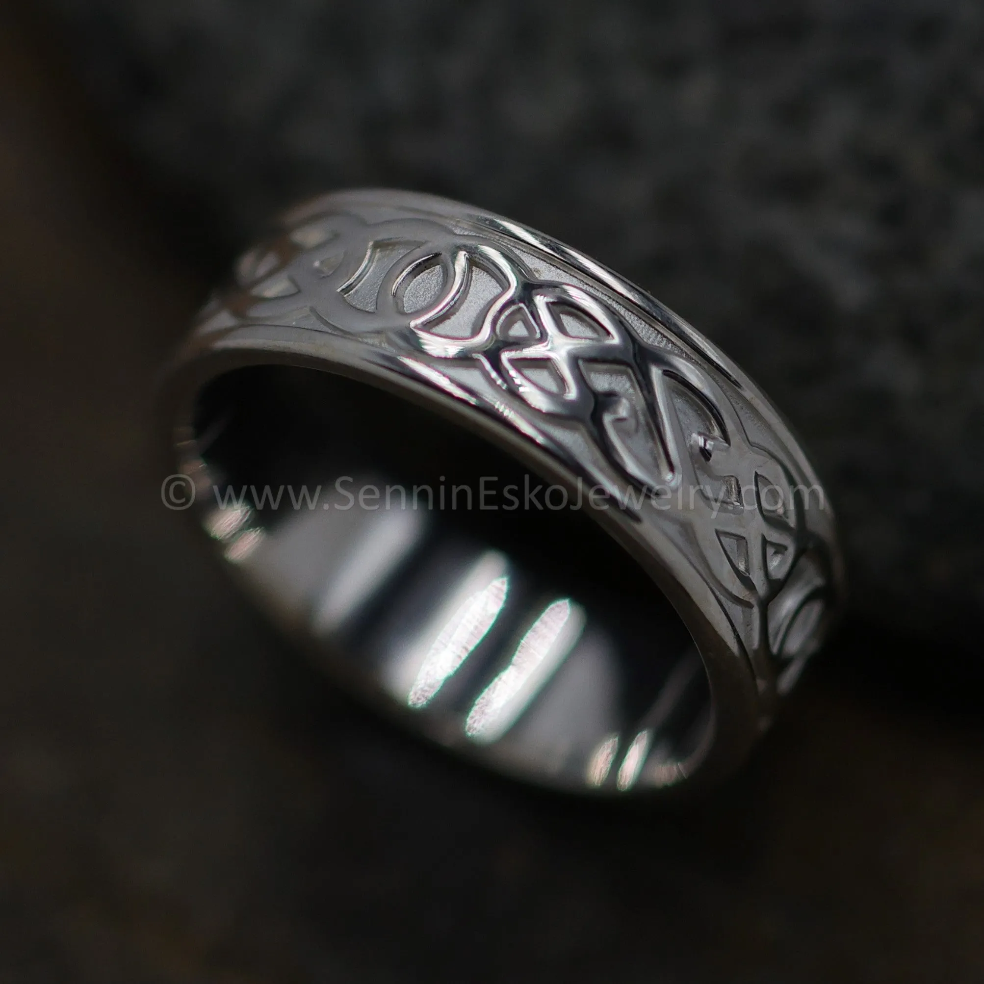 READY TO SHIP Wide Celtic Knot Ring, Var 2, Size 10