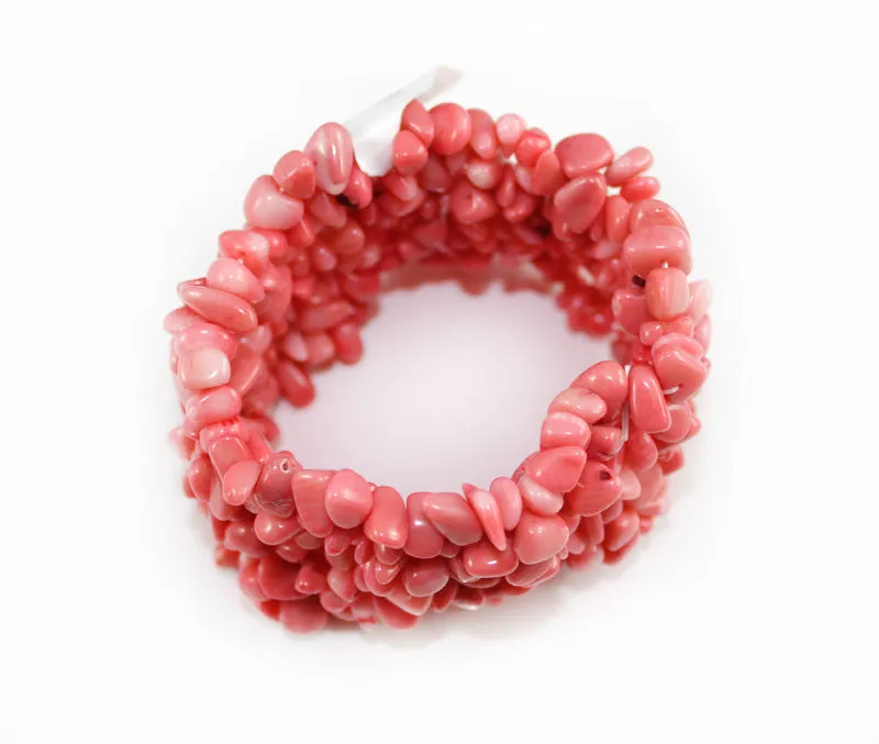 Real Natural Stone Pink Coral custom made Bracelet