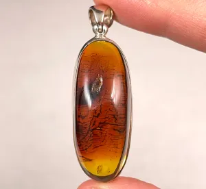 Red  AMBER Pendant - Crystal Pendant, Fine Jewelry, Healing Crystals and Stones, 52628