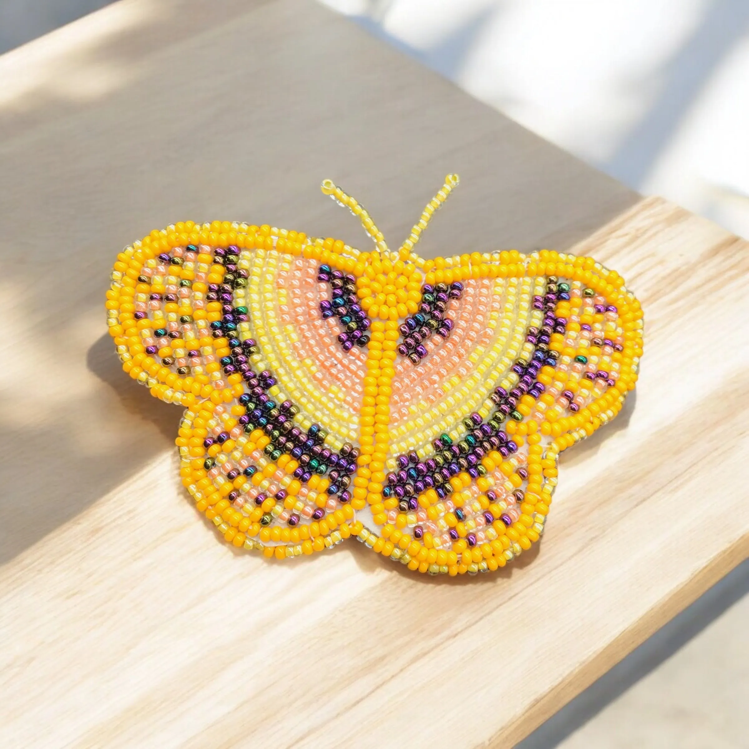 Red and Silver Butterfly Beaded Barrette (Copy)