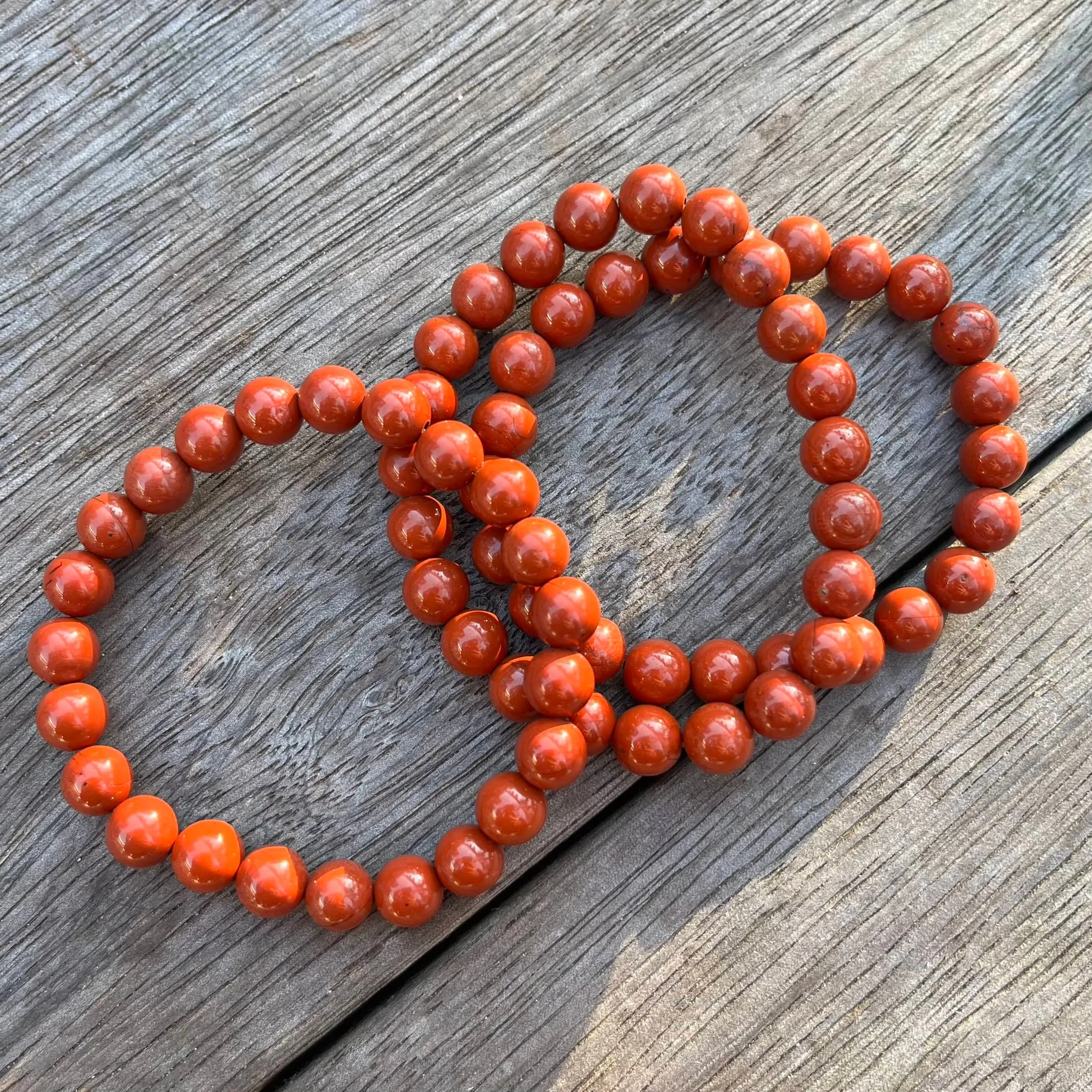 Red Jasper 8mm Beaded Bracelet - Endurance