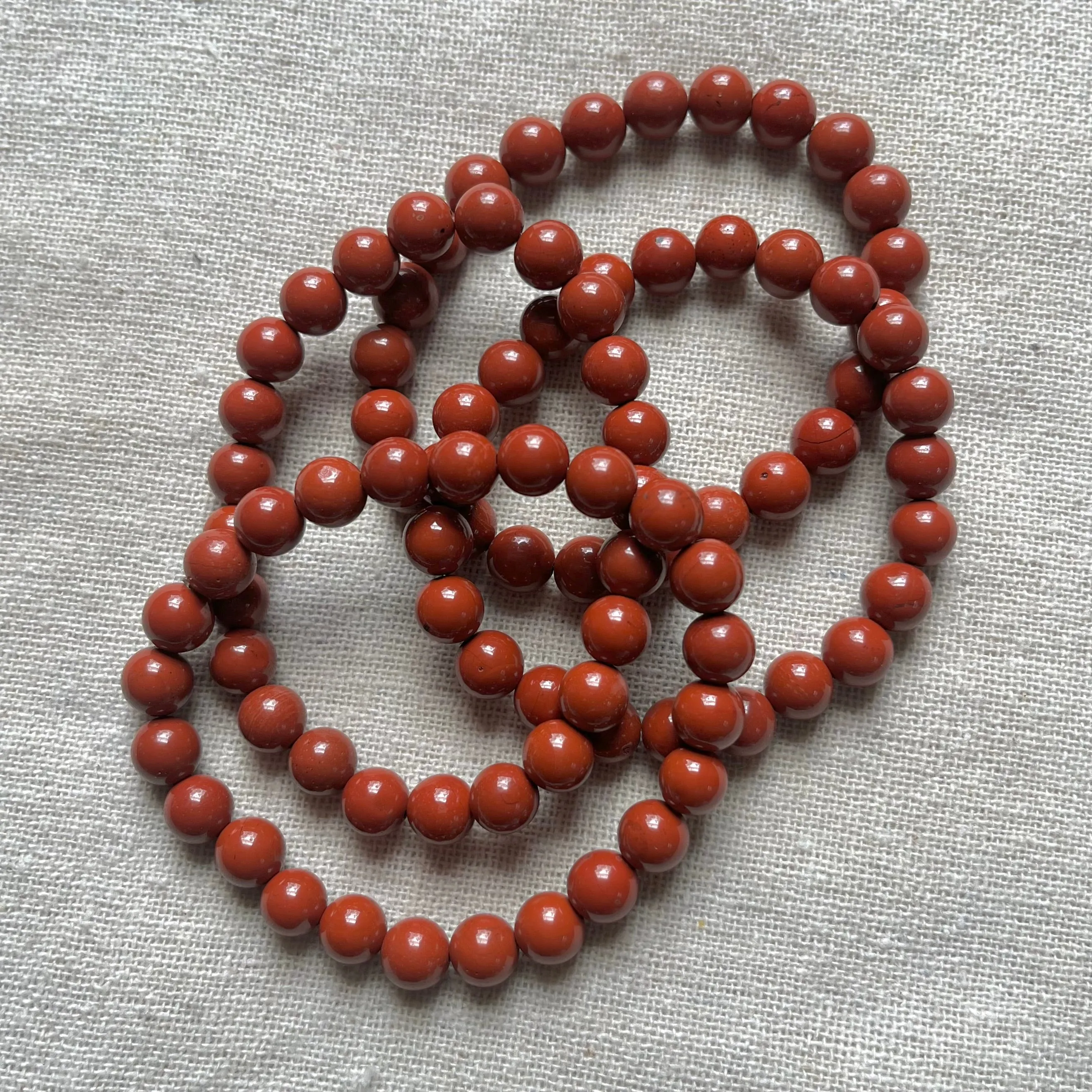 Red Jasper 8mm Beaded Bracelet - Endurance