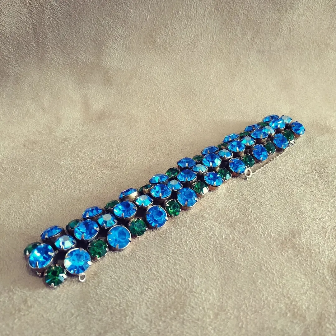 Regency Bracelet in Blue and Green Glass