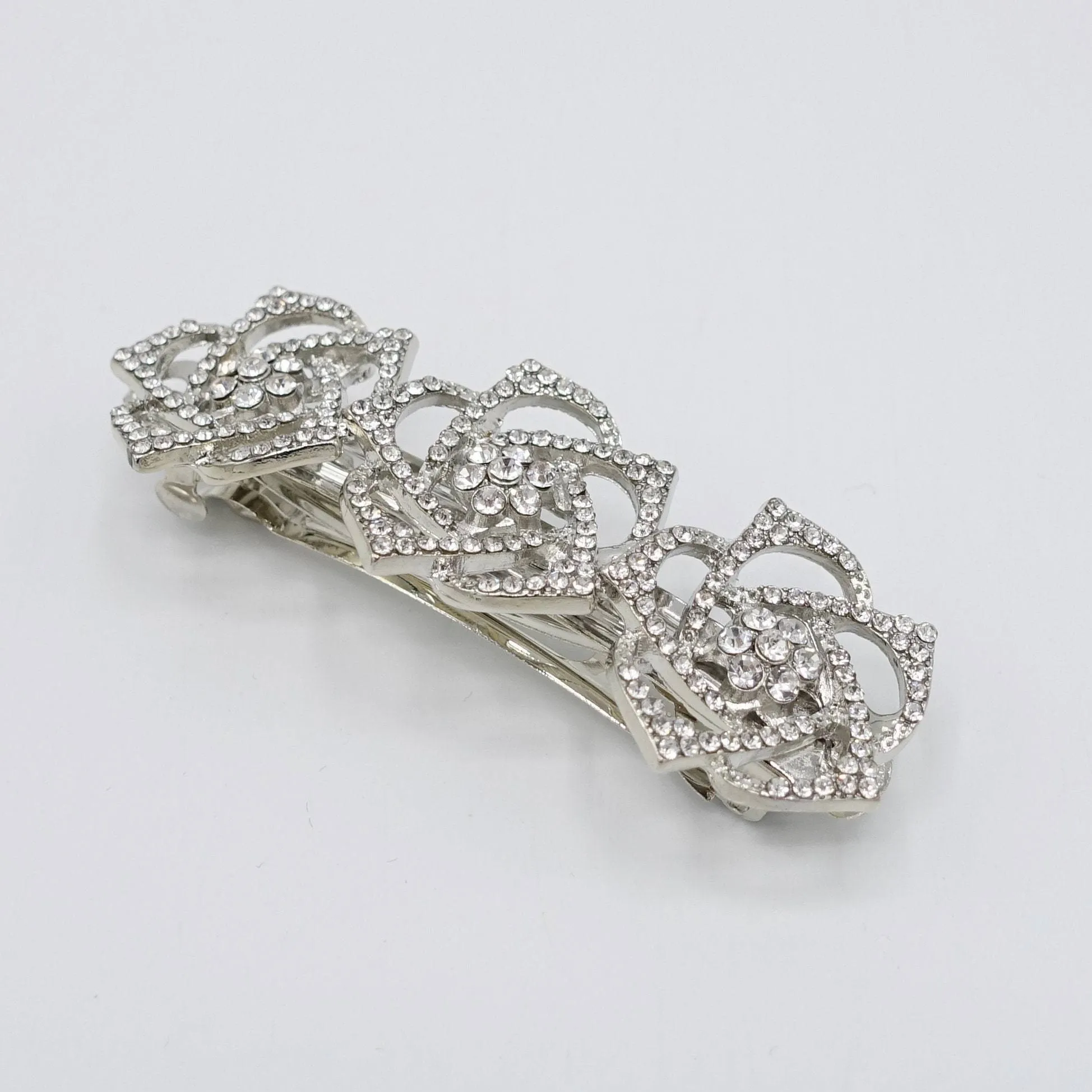 rhinestone flower hair barrette camellia hair accessory for women