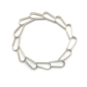 Round Silver Link Bangle