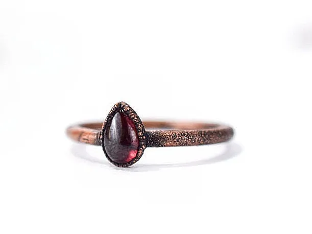 SALE Garnet ring | Deep Red Garnet ring