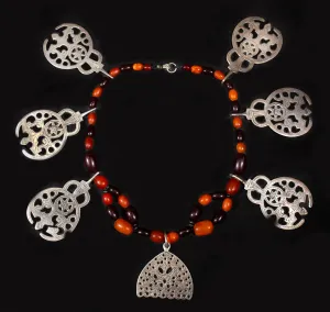 Salhayat Seven  Pendant Canary and Cherry Syrian Amber Necklace