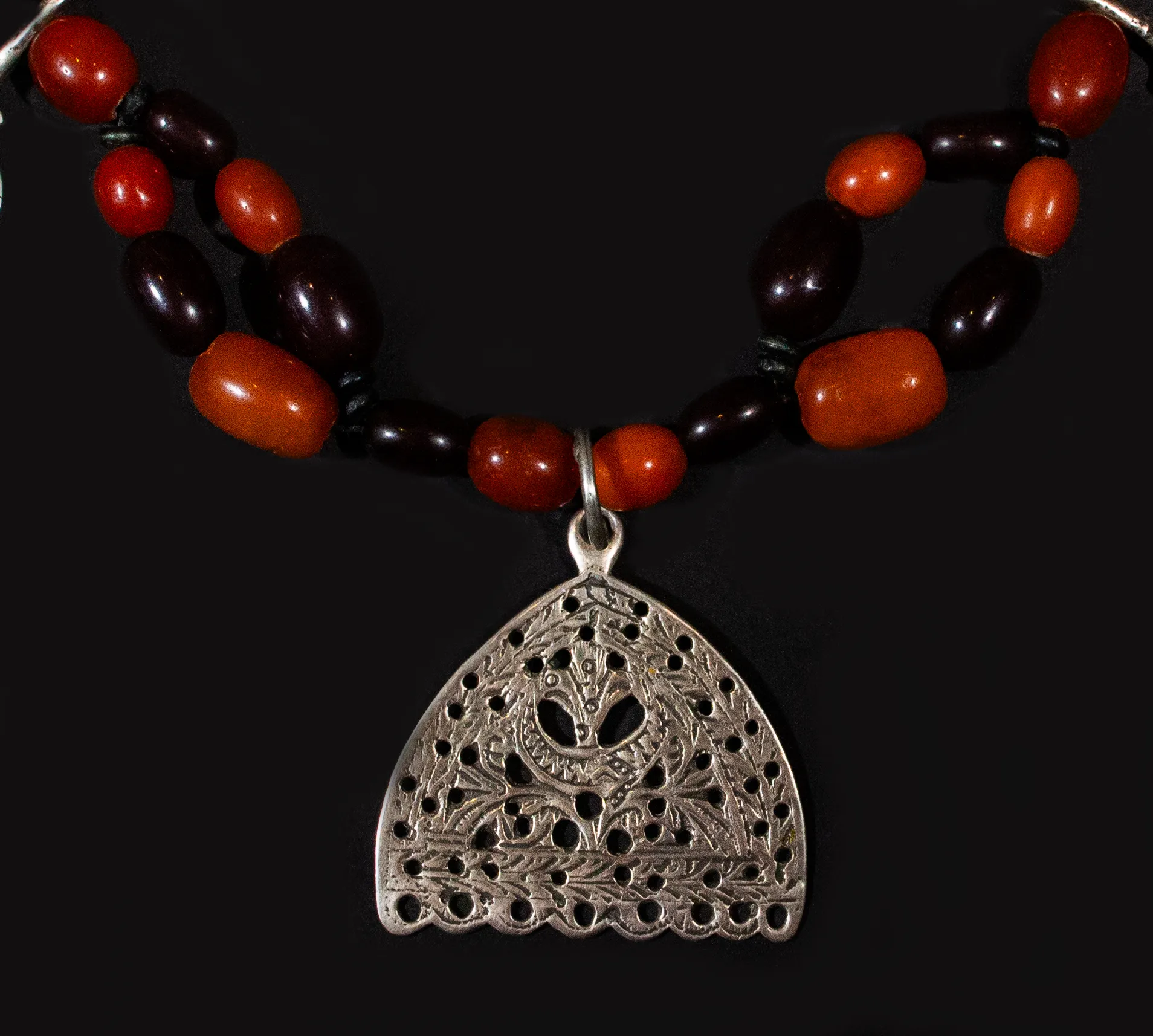 Salhayat Seven  Pendant Canary and Cherry Syrian Amber Necklace