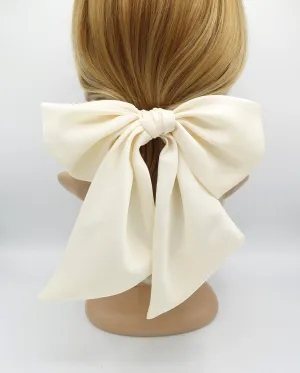 satin giant hair bow french barrette wide tail oversized women hair accessory