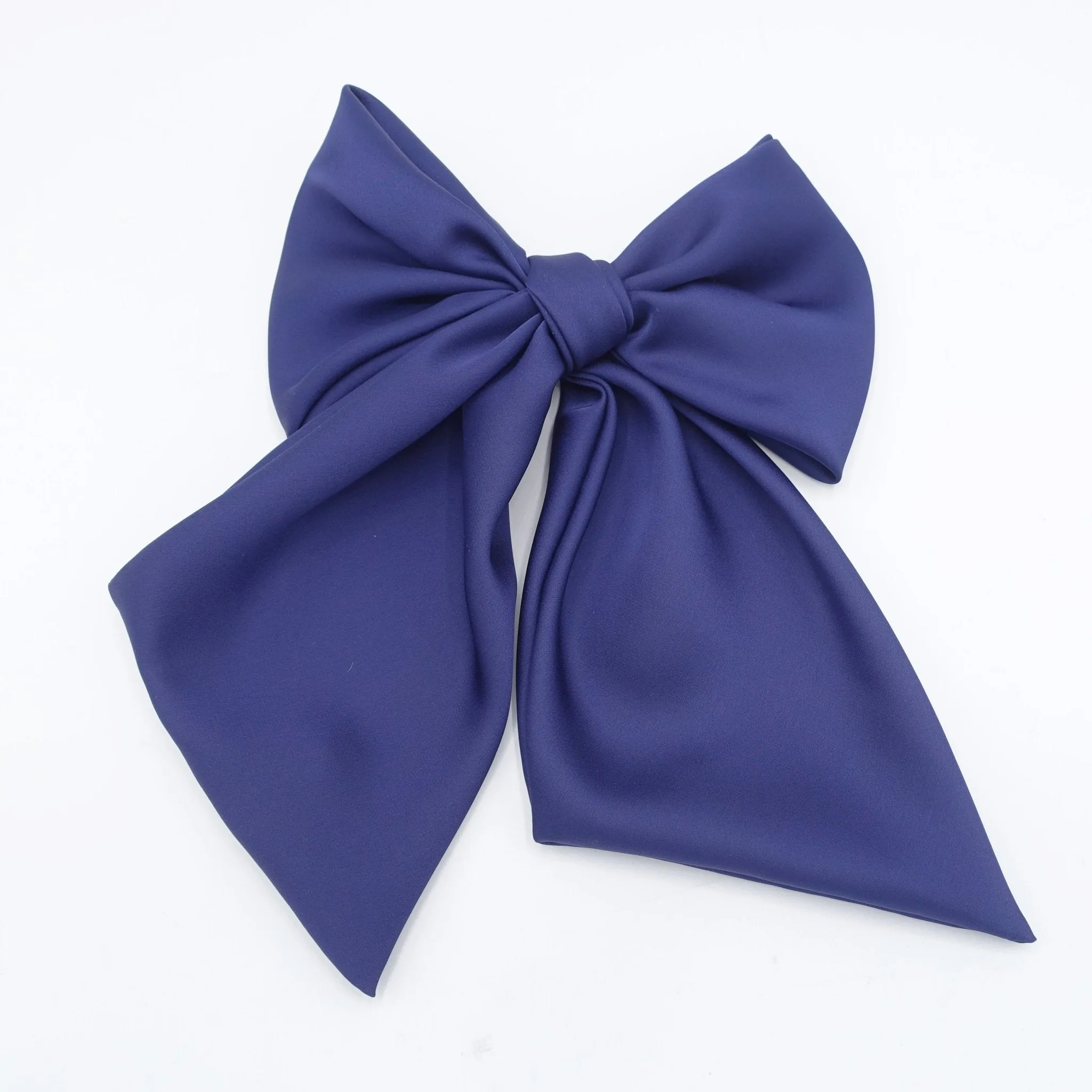 satin giant hair bow french barrette wide tail oversized women hair accessory