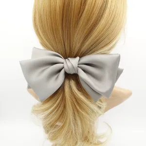 satin hair bow triple wing women hair accessory french barrette