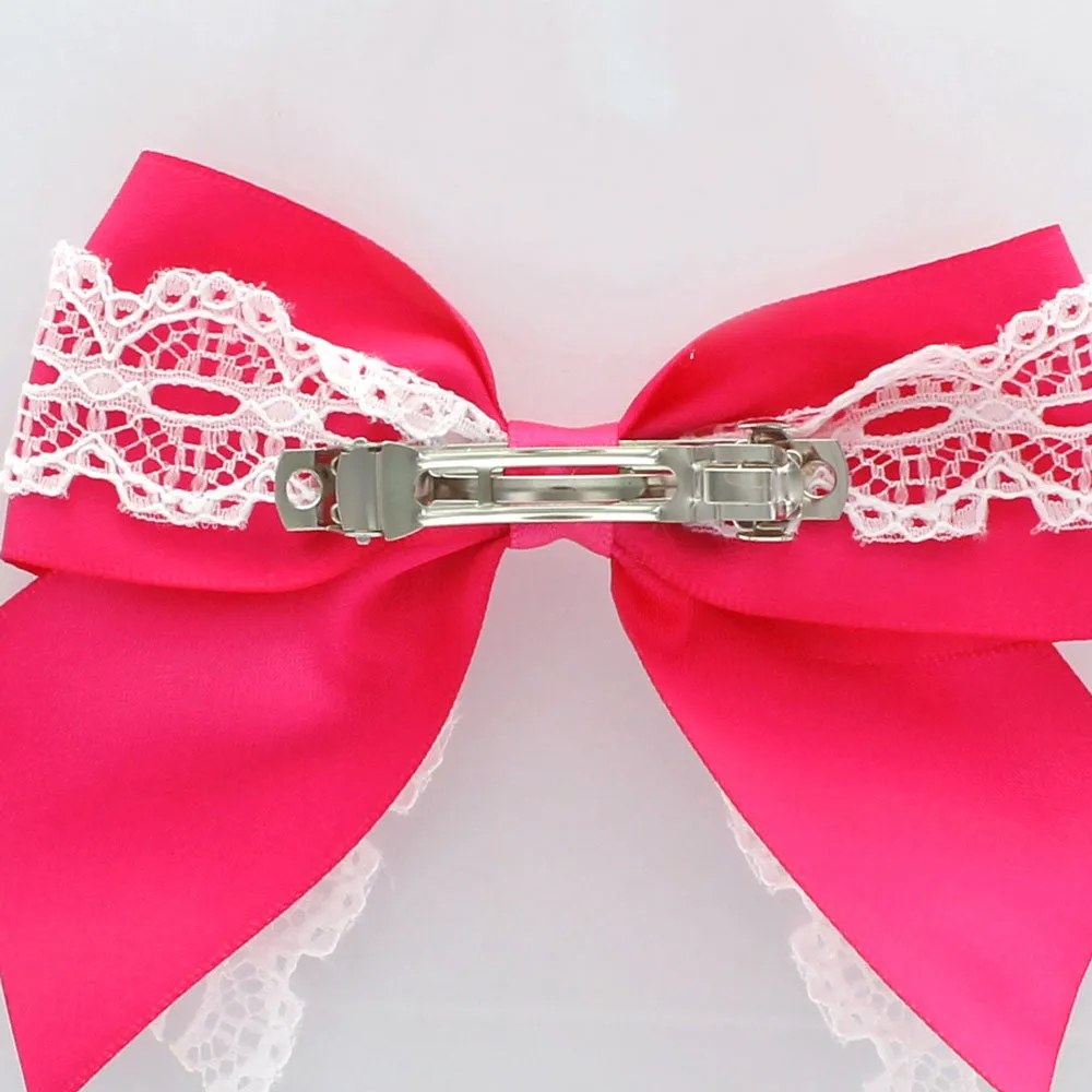 Satin/Lace Sailor Hair-Bow