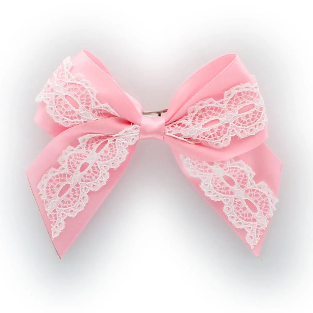 Satin/Lace Sailor Hair-Bow