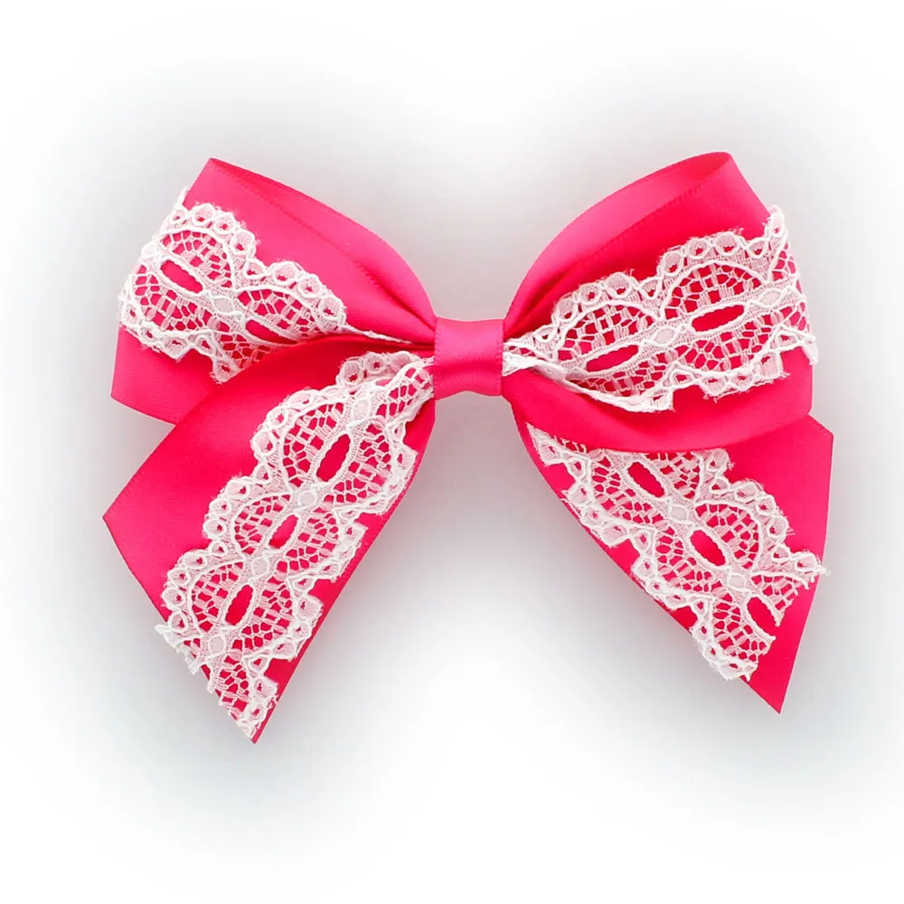 Satin/Lace Sailor Hair-Bow