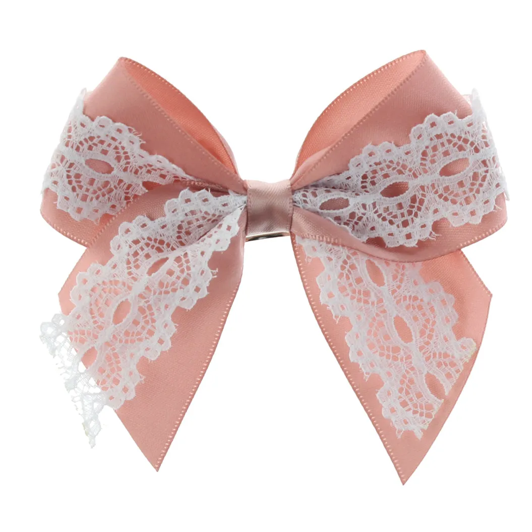 Satin/Lace Sailor Hair-Bow