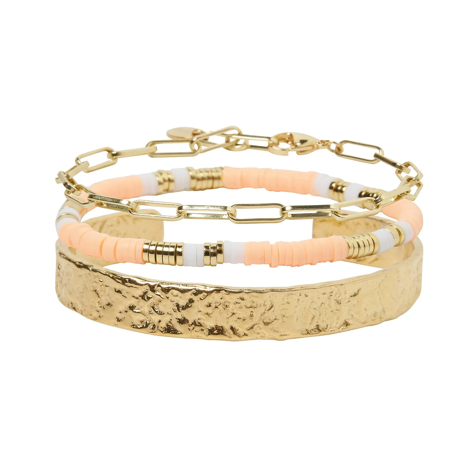 Savana Bracelet Stack - Coral