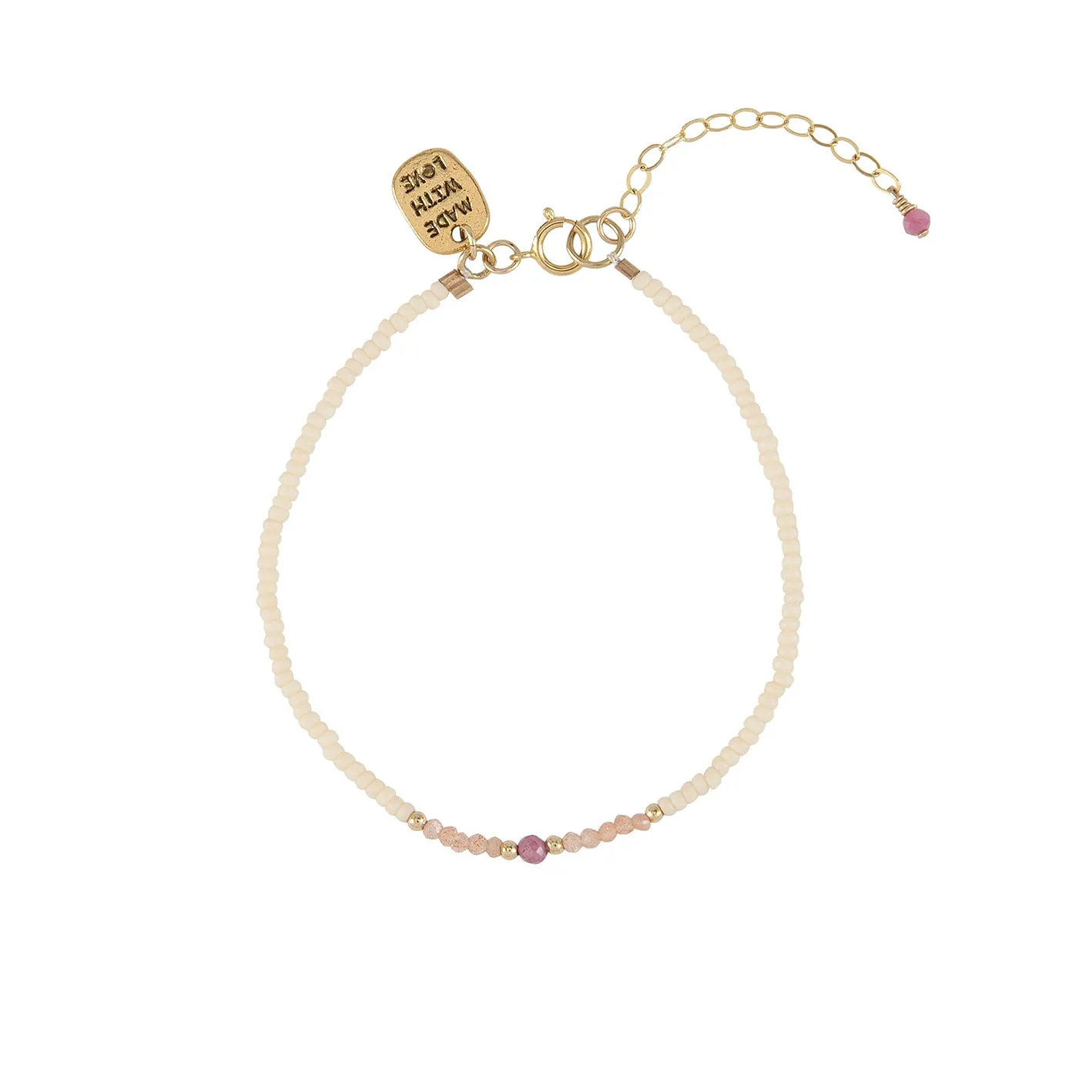 Semi Precious Utulivu Classic Bracelet - MIXED PINKS/GOLD