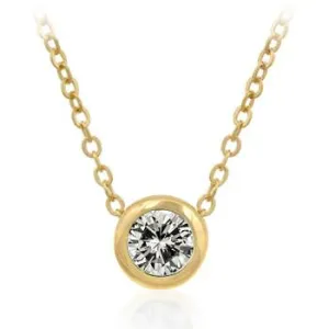 Seth 5mm Solitaire Bezel CZ Gold Pendant | 0.5ct