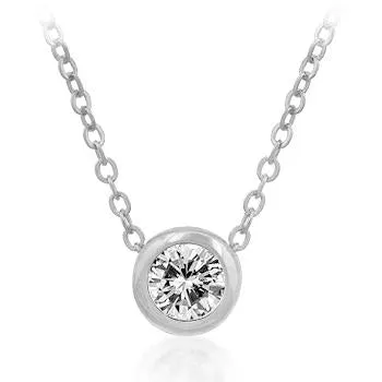 Seth 5mm Solitaire Bezel CZ Gold Pendant | 0.5ct