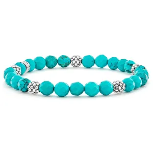 Signature Caviar Five Station Silver Turquoise Bead Bracelet