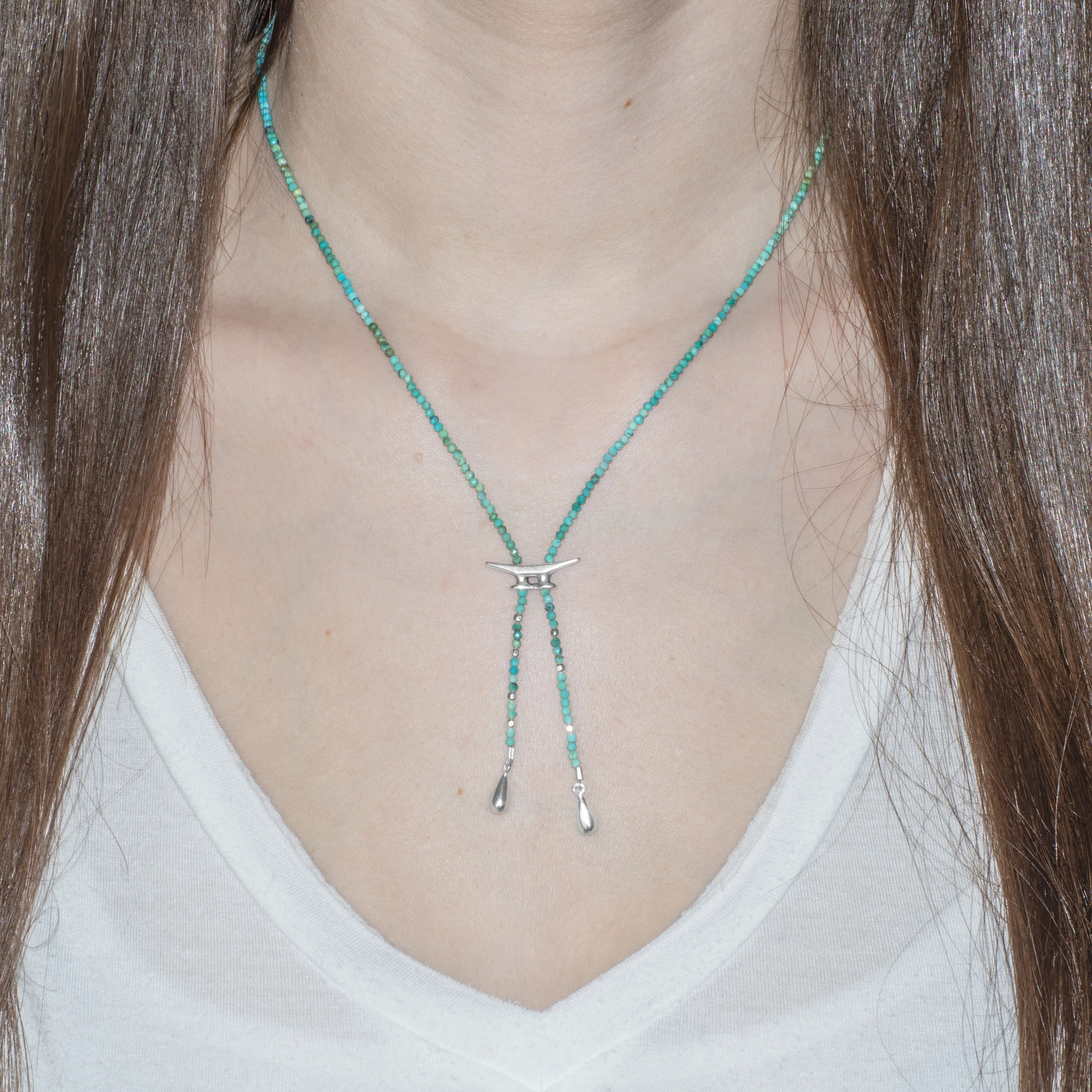 Signature Cleat Gemstone Bolo Necklace