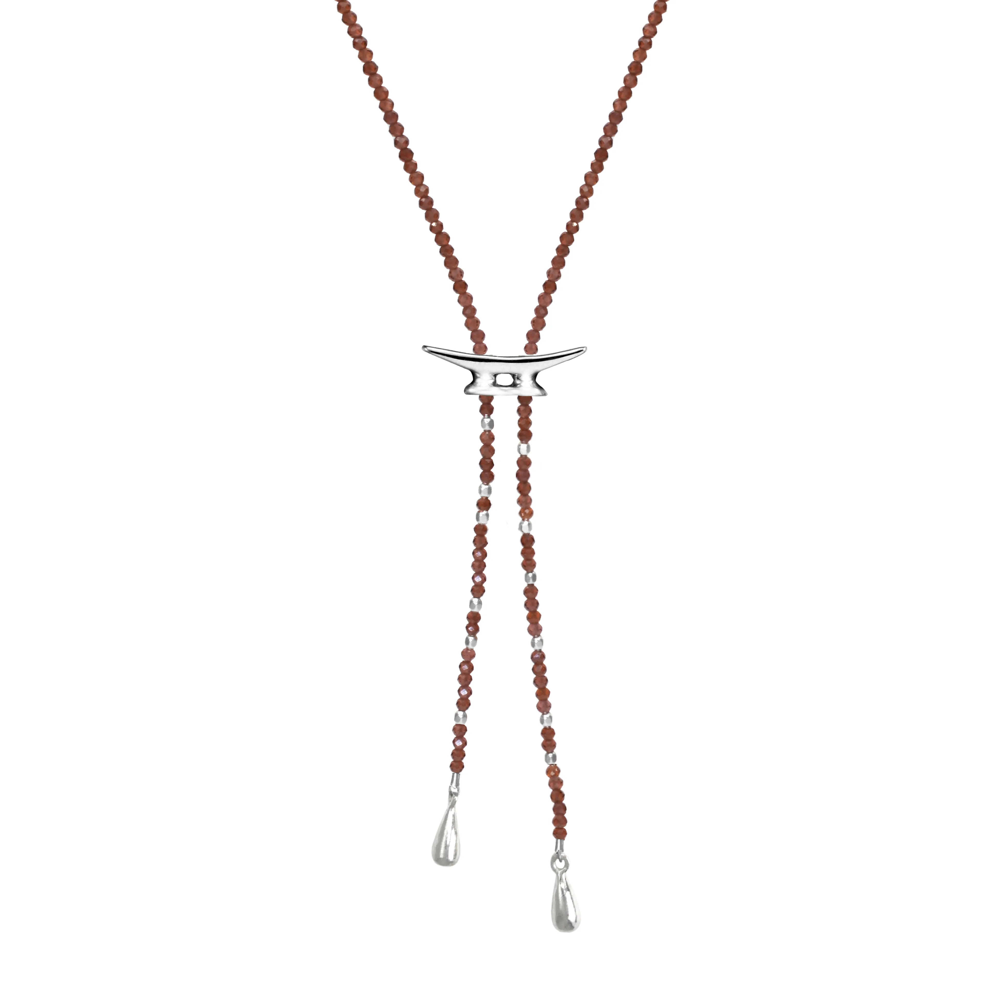 Signature Cleat Gemstone Bolo Necklace