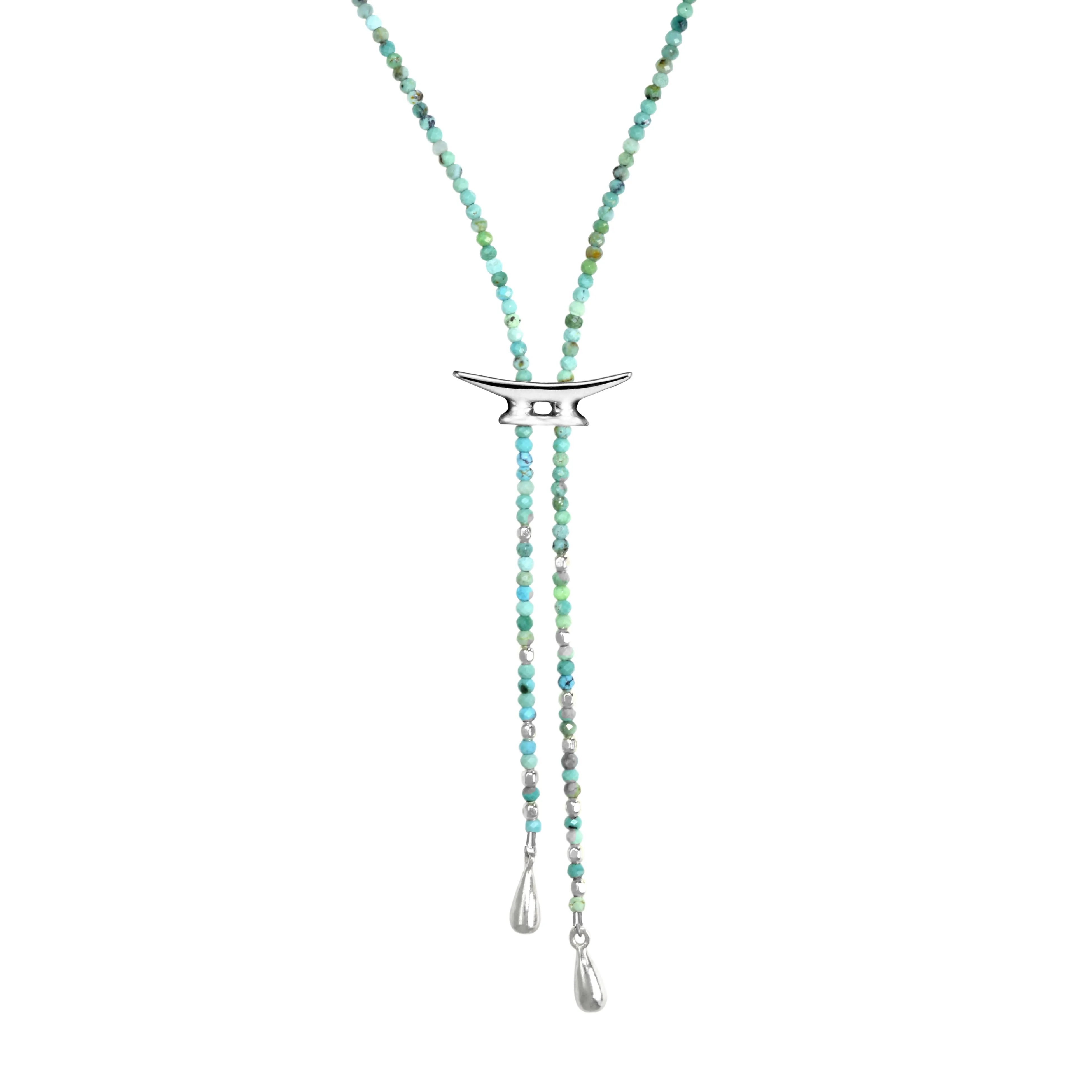 Signature Cleat Gemstone Bolo Necklace