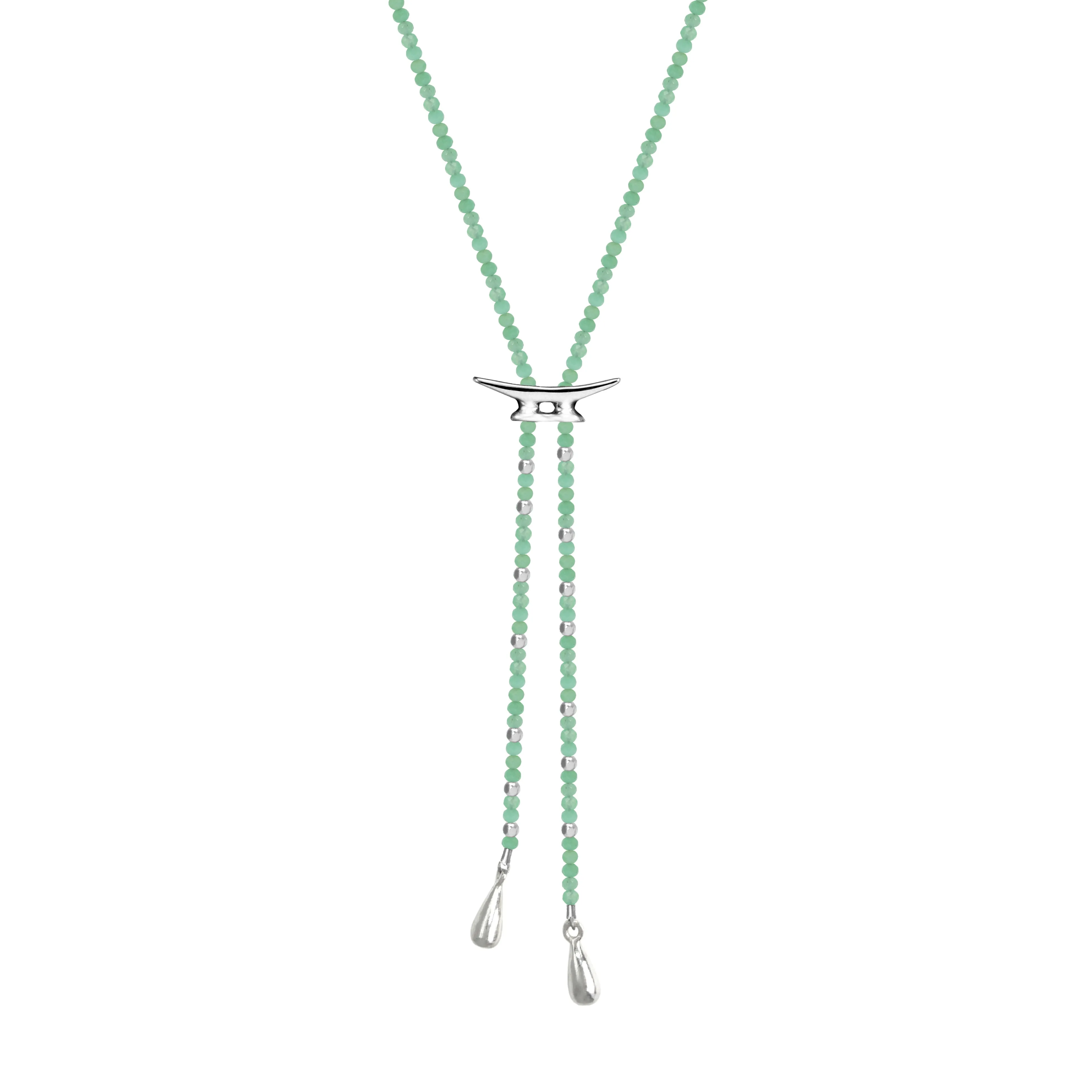 Signature Cleat Gemstone Bolo Necklace