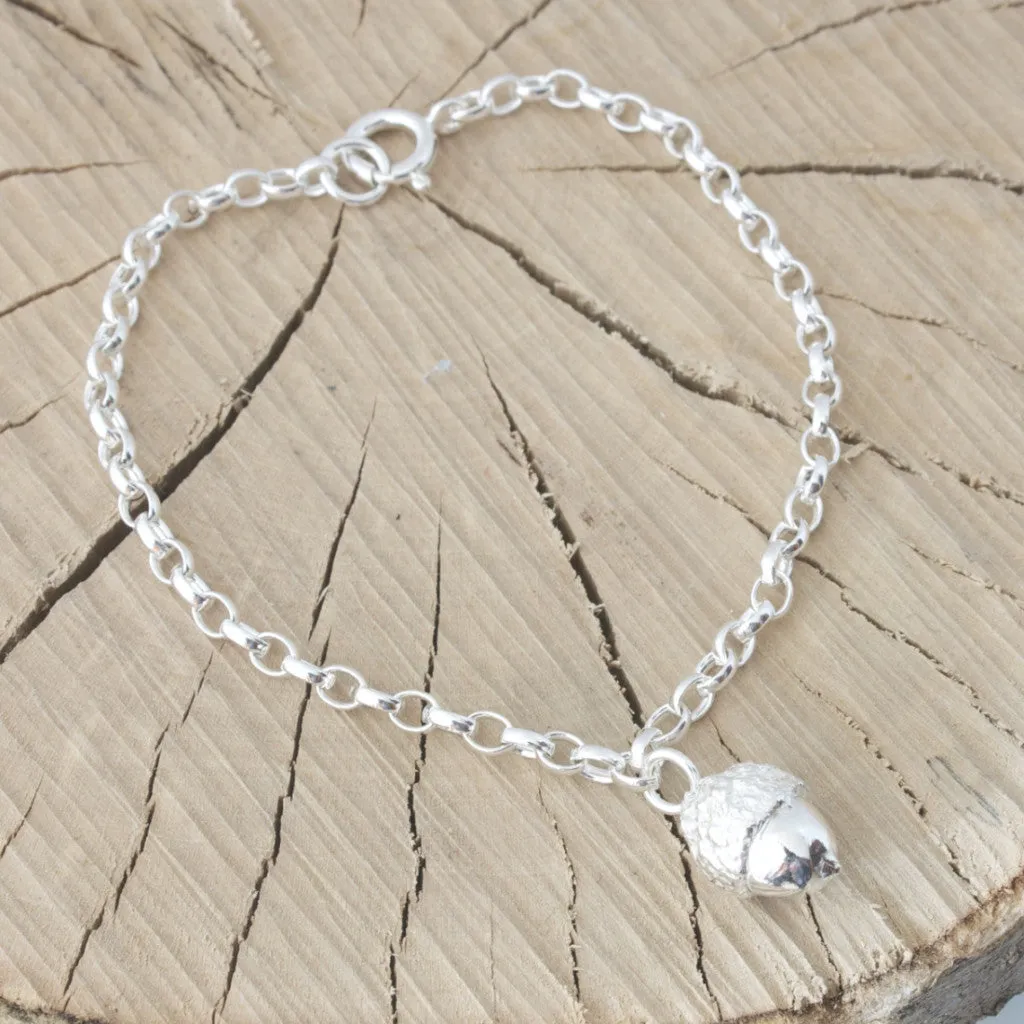 Silver Acorn Bracelet