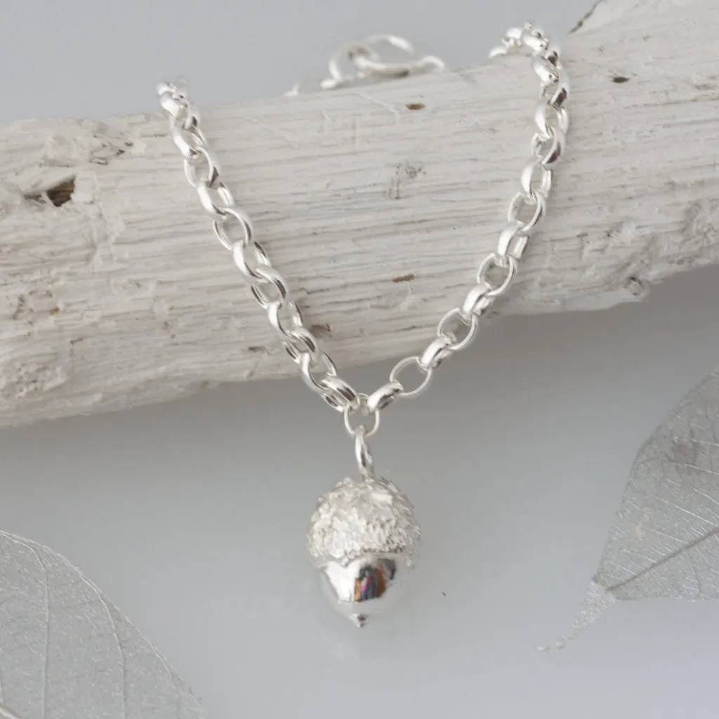 Silver Acorn Bracelet