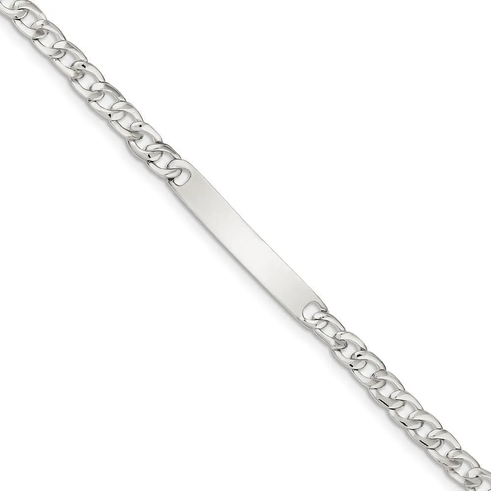 Silver Engravable Baby ID Curb Link Bracelet