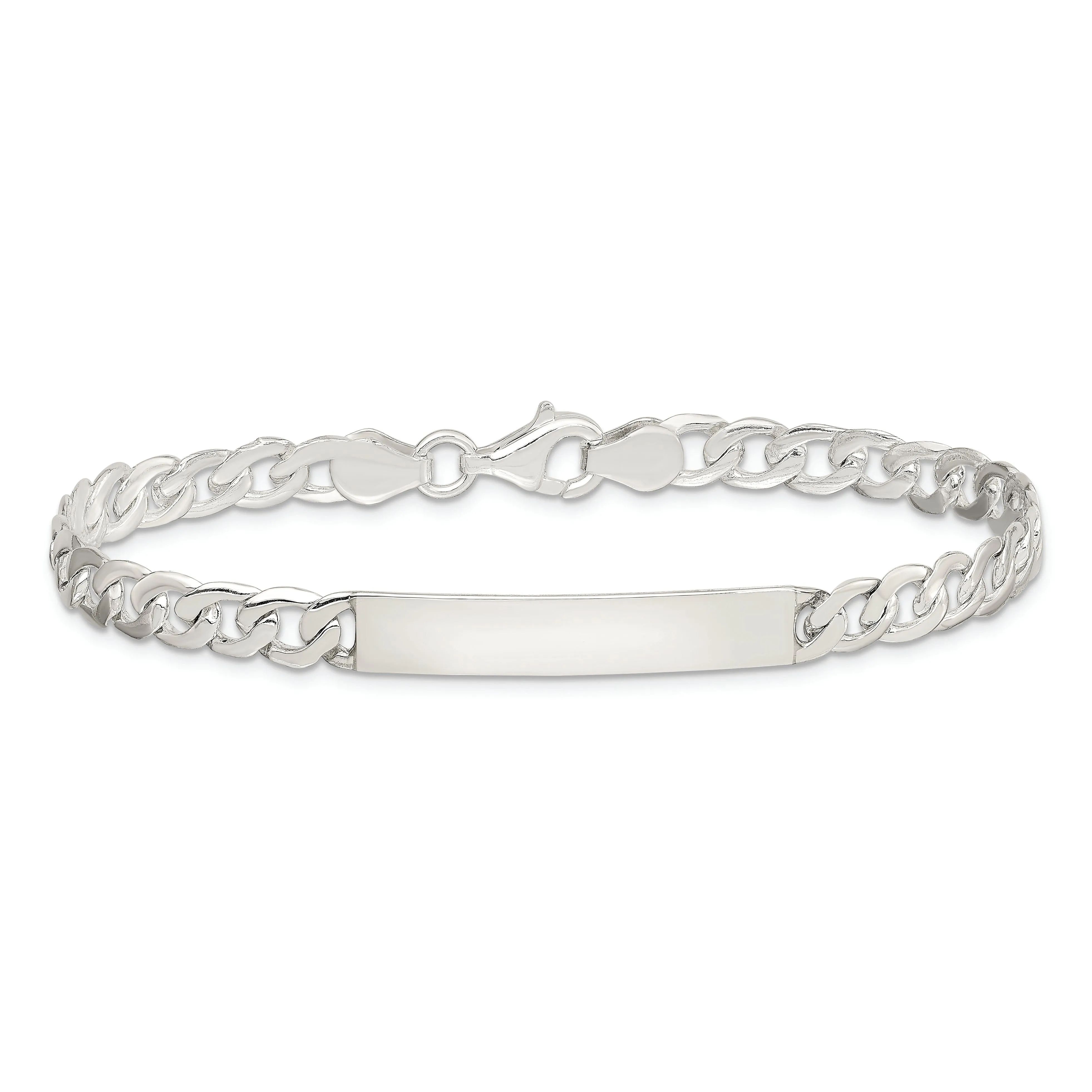 Silver Engravable Baby ID Curb Link Bracelet