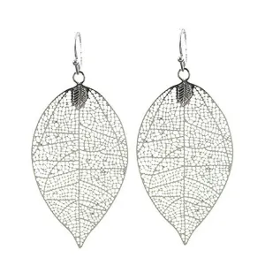 Silver Leaf Dangle Fashion Earrings