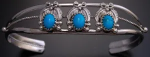 Silver Three Turquoise Bracelet by RB - AJ13G