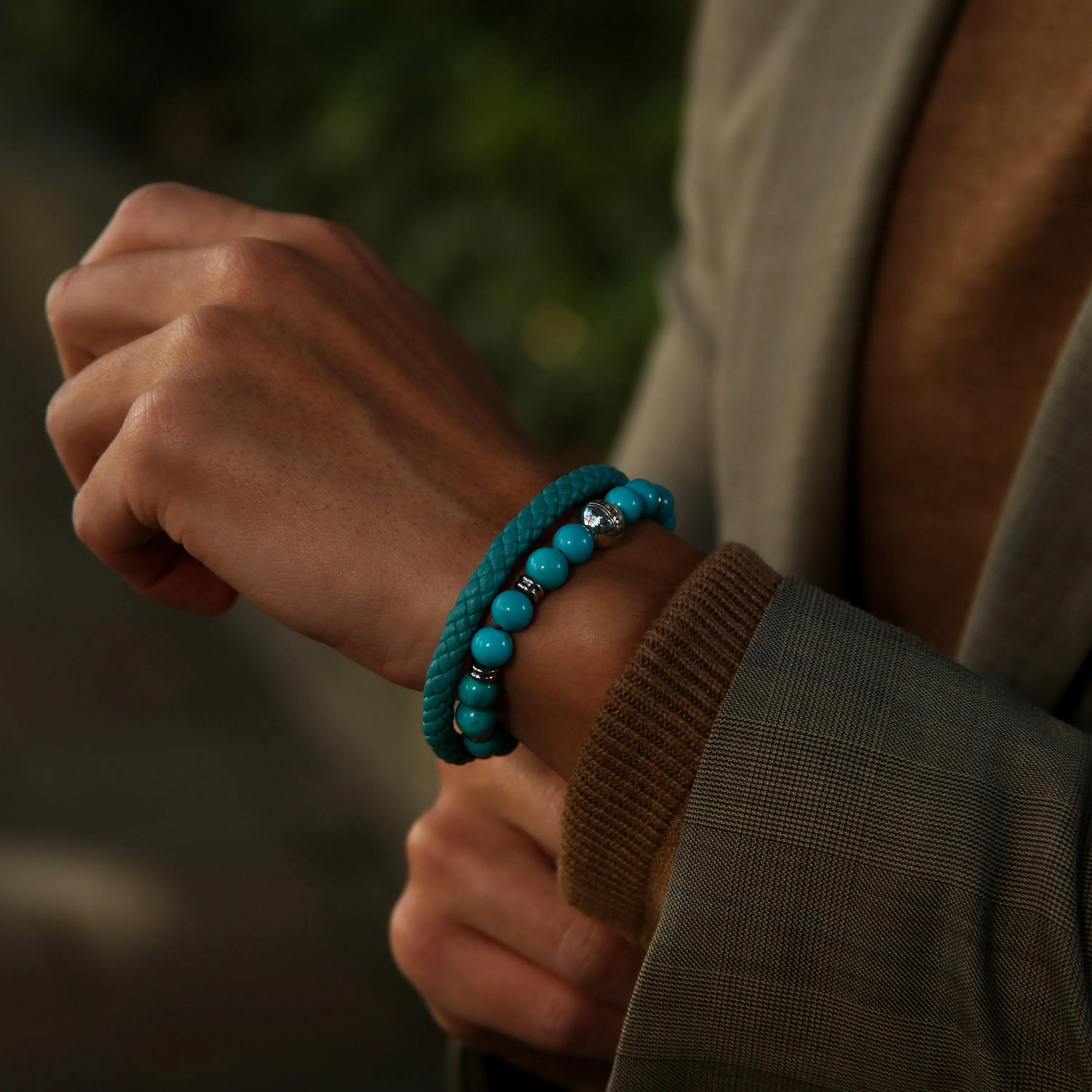 Silver Turquoise Chakra Bracelet