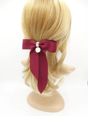 simple chiffon hair bow with tail women hair accessory