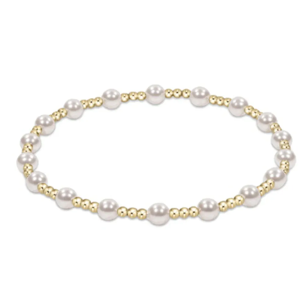 Sincerity Pattern Bead Bracelet - Pearl