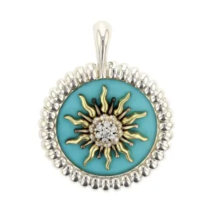 Slane Turquoise and Diamond Sunburst Pendant