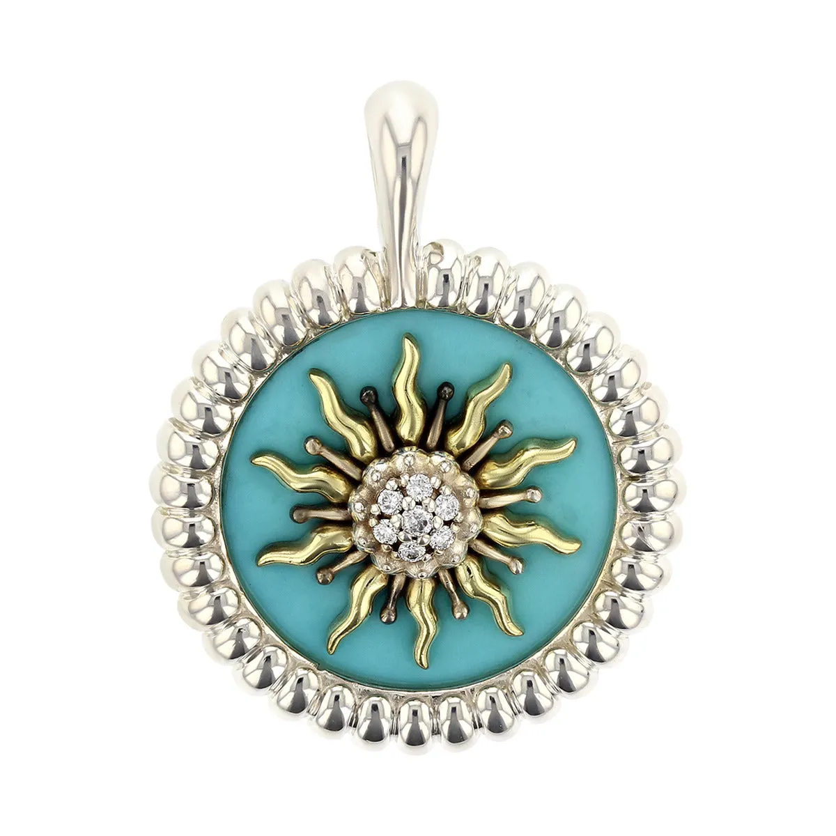 Slane Turquoise and Diamond Sunburst Pendant