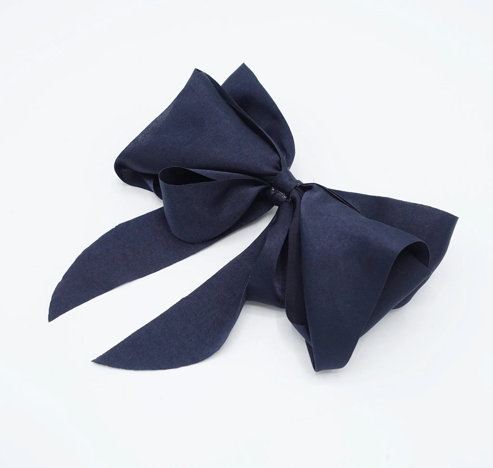 solid layered hair bow tailed stylish french barrette women hair accessory