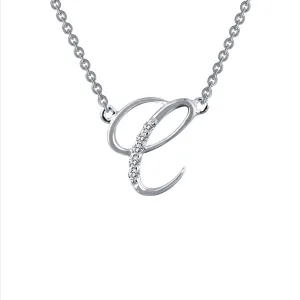 SS Sim Dia Initial C Necklace