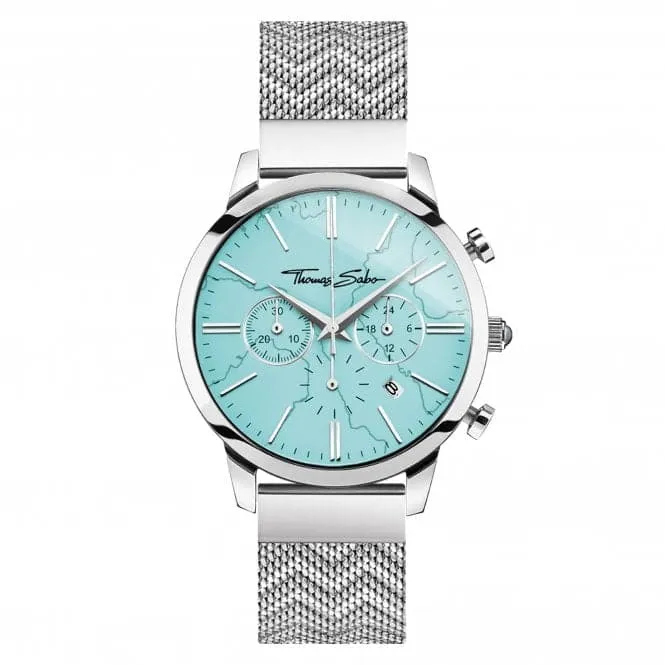 Stainless Steel Dial Turquoise Watch Unisex WA0366-201-215