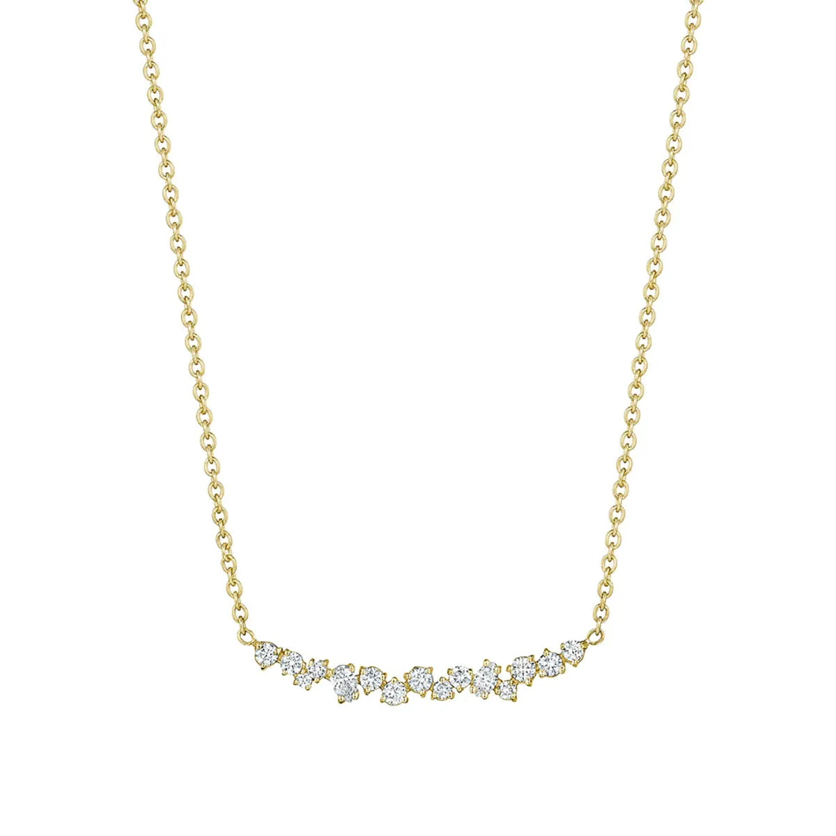 Stardust Cluster Bar Necklace