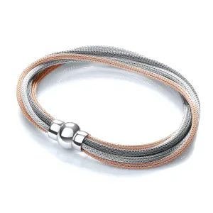 Sterling Silver & Gold Vermeil Magnetic Mesh Bracelet